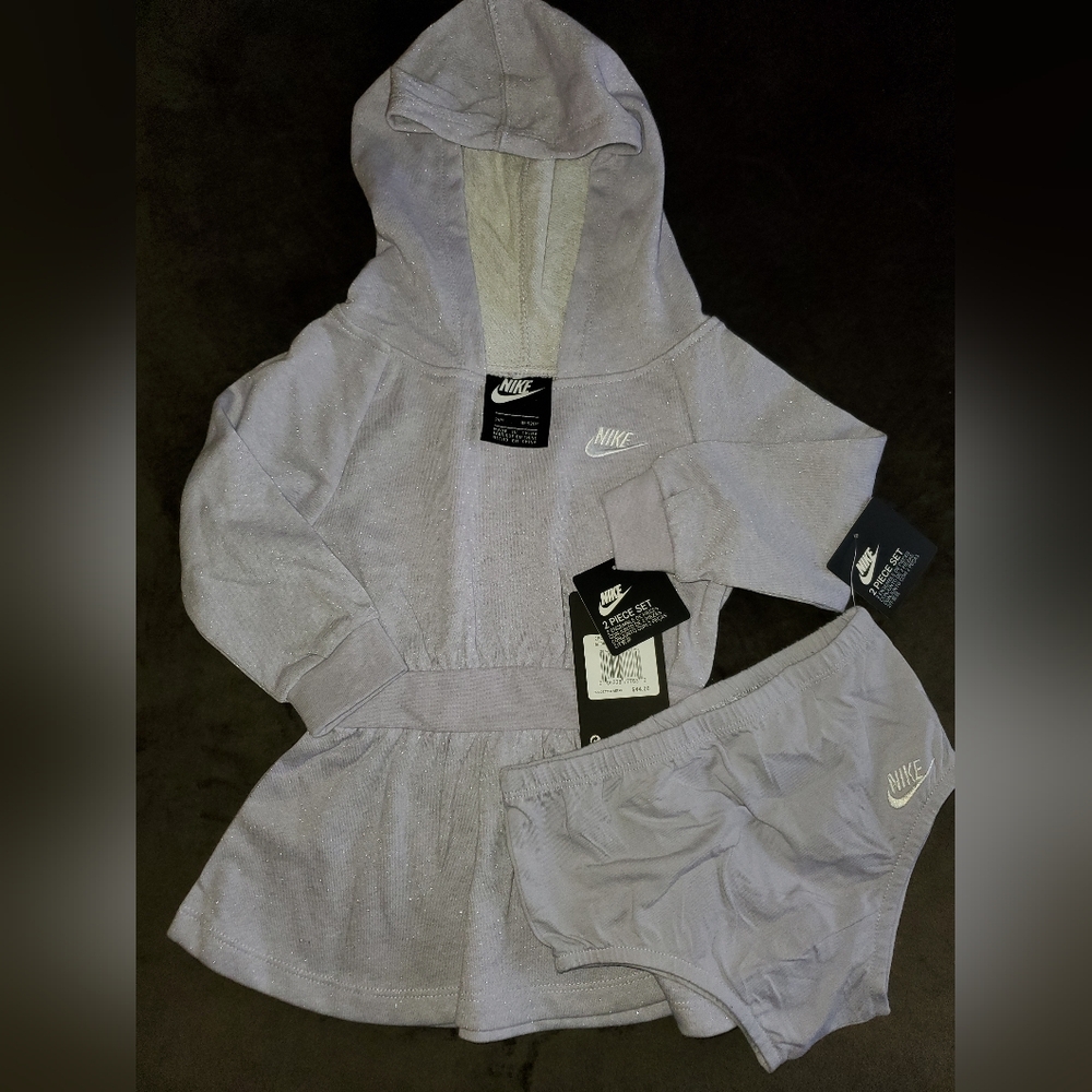 Nike Light Purple Hoodie and Shorts Set